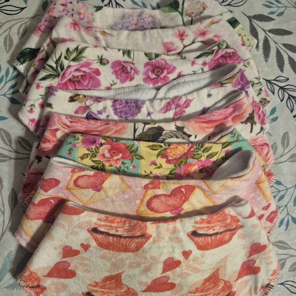UPSIMPLES 8 pack of Baby Girl Bandana Bibs